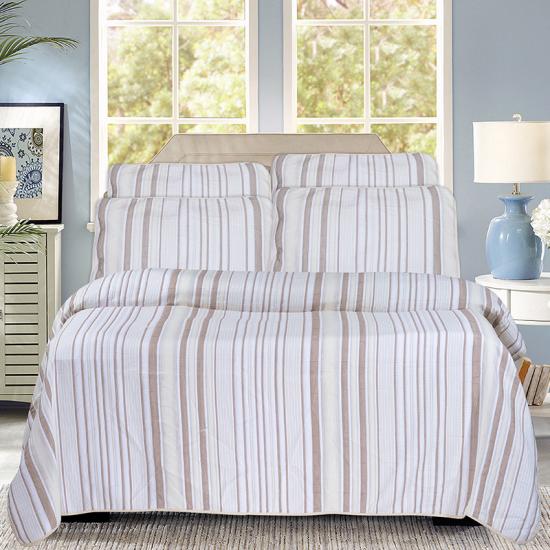 Colcha acolchada de la colección de ropa de cama de lino a rayas Jacquard de cxmicrotex