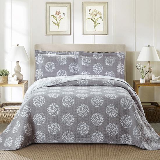 cxmicrotex Full Queen juego de cama jacquard gris